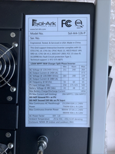 SOi.ark 12K 48VDC อินเวอร์เตอร์พลังงานแสงอาทิตย์ไฮบริดแบบออลอินเวอร์เตอร์120/240/208VAC อัตรากลางแจ้ง - Product Image 5