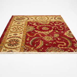 Tapis décoratif DECORDEC en laine écologique beige ivoire, antidérapant, à rayures fines horizontales irrégulières, moderne, tufté à la main, à poils épais - Product Image 2