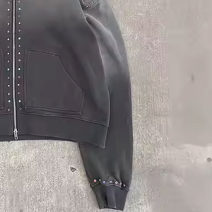 Conjunto Deportivo de 2 Piezas de Diseño Único Vintage para Invierno, Transpirable, con Estampado, Lavado Ácido, Pedrería, Tallas Grandes, Personalizado, con Cremallera - Product Image 5