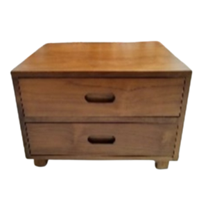 Modern <b>Outdoor</b> <b>Dining</b> <b>Table</b> 50x40x45cm with 2 Drawers Solid Teak Wood Durable & UV-Resistant for Hotel & School Use - Product Image 1