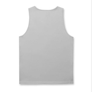 Camiseta sin mangas para hombre OEM, elástica, de poliéster y spandex, precio al por mayor, muy vendida, cuello redondo, logotipo personalizado, jersey liso, corte ajustado - Product Image 5