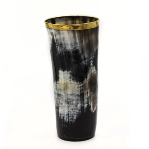 Handmade Cow Buffalo Horn Viking Drinking Glasses Eco-Friendly Custom Size Short Glass Natural Color Animal Style Wedding Decor - Product Image 1