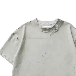 Meilleures ventes T-shirt vintage à manches courtes imprimé en détresse pour femmes coupe ample saison d'été fabricant sain - Product Image 5