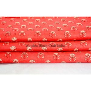 ผ้าฝ้ายแท้ 100% พิมพ์ลายบล็อก เป็นมิตรกับสิ่งแวดล้อม ระบายอากาศได้ดี แห้งเร็ว น้ำหนักเบา ผ้าทอลายไขว้ จากรัฐราชสถาน สำหรับเสื้อผ้าสตรีและเด็กผู้หญิง - Product Image 6