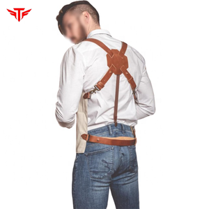 Leather Apron <b>Vest</b> With Pockets And Adjustable Straps For <b>Men</b> Workwear - Product Image 3