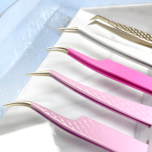 Pince à épiler pour extensions de cils en acier inoxydable, à pointe longue et droite, parfaitement alignée, durable et de précision, pour volume - Product Image 6