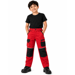 Pantalons de travail pour enfants, pantalons cargo durables avec plusieurs poches, construction renforcée aux genoux, pour garçons, uniforme de travail en plein air - Product Image 6