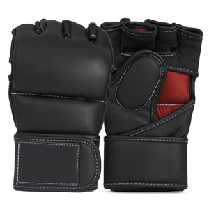 Wholesale Professional MMA Boxing Gloves Laced <b>Hook</b> and Loop Closure Leather Training Equipment Moisture Wicking MMA Gloves - Product Image 1