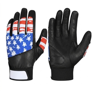 Gants de frappeur de baseball personnalisés en cuir véritable, antidérapants, pour lanceur droitier, haute qualité, vente en gros - Product Image 1