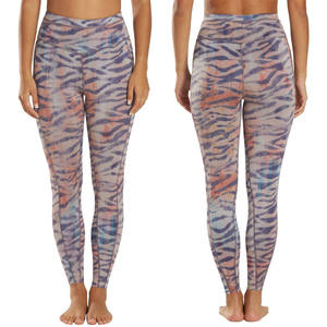 Women's High Waist Full Length <b>Printed</b> <b>Leggings</b> Stretch Knitted Cotton Bamboo Fiber Sporty All Seasons Quick Dry Color Blocked - Product Image 1