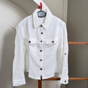 2025, venta al por mayor, camisa con botones para mujer, manga larga, bolsillos delanteros, botones de madera, Top holgado informal, camisas elegantes de gran tamaño - Product Image 3