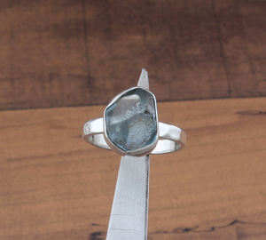 Natural Blue Topaz Row 925 <b>Sterling</b> <b>Silver</b> <b>Adjustable</b> Open Size Band Half Eternity Blue Gemstone <b>Ring</b> Women Party Wholesale - Product Image 5