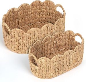 Natural Woven <b>Storage</b> <b>Basket</b> Handcrafted Handwoven <b>Wicker</b> Organizer <b>Basket</b> with Handles for Home Bedroom Bathroom Wholesale - Product Image 6