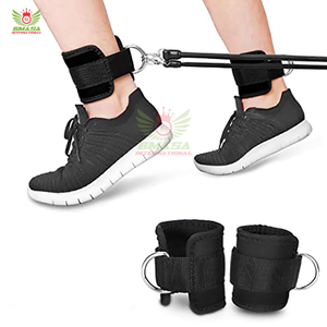 Buy Custom Ankle Straps Premium Crafted Perforated Leather Leg Fitness <b>Exercise</b> Gym Workout Booty Training Anklet Oem ODM - Product Image 3