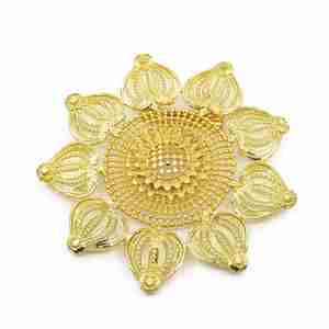 Broches de Moda Chapados en Oro de 14K, 18K, 24K al por Mayor, Broches Nupciales Tradicionales Estilo Dubái, Broches Decorativos o Alfileres para Saree - Product Image 1