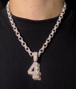 Moissanite Letter A Pendant Iced Out Hip Hop <b>Necklace</b> Custom <b>Initial</b> Jewelry Personalized Luxury Gift for Men Women - Product Image 1