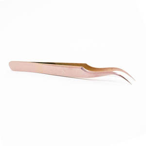 แหนบต่อขนตา DANTRIC IMPLANTS สีโรสโกลด์ ปลายโค้ง ปลายเรียวเล็ก ทำจากสแตนเลส ทนทาน ปลายเรียบเนียน ขนาด 10 มม. สำหรับมืออาชีพ - Product Image 1
