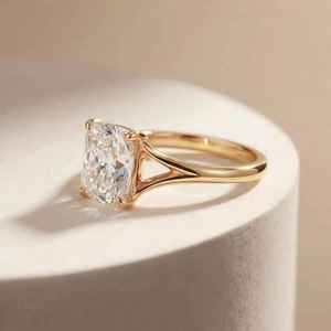 Diamant de laboratoire premium en or jaune 14 carats pour femme, coupe radiante 1,2 carats, VVS brillant, certifié IGI, pour mariage et fiançailles, style vintage - Product Image 2