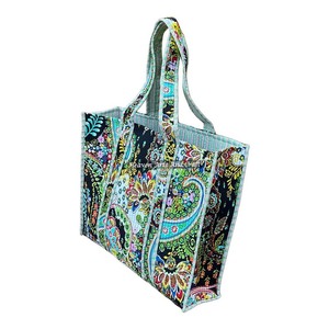 Sac fourre-tout bohème en coton multicolore, grand format, fait main, sacs bohèmes, vente en gros, sacs fourre-tout indiens personnalisés, sacs en coton matelassés faits main - Product Image 5