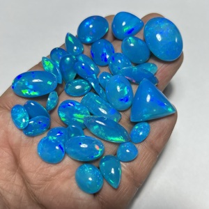 Ethiopian Hasnain Gems Pryba Color Natural <b>Blue</b> <b>Opal</b> Multi Fire Cabochon Mixed Shape Loose Gemstone Model #Opl906M for <b>Ring</b> - Product Image 4