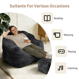 <b>Bean</b> <b>Bag</b> Sofa Chair with Comfortable High Density Foam Adult <b>Bean</b> <b>Bag</b> Chair with Armrest Lazy <b>Bean</b> <b>Bag</b> Chair for Adults - Product Image 3