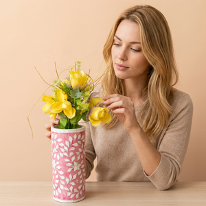 Vase à fleurs en résine écologique, motif os, très vendu, pour cadeaux de mariage, taille personnalisée, décoration de sol/bureau avec design DECO - Product Image 1