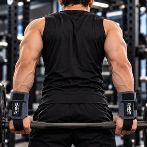 สายรัดข้อมือซ้าย Rhino Fitness สีเทา ผ้าฝ้าย ปรับได้ด้วยแถบตีนตุ๊กแก สำหรับยกน้ำหนัก - Product Image 4
