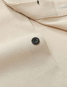Chemise en coton et lin pour hommes, manches courtes, décontractée, pour l'été et la plage - Product Image 3