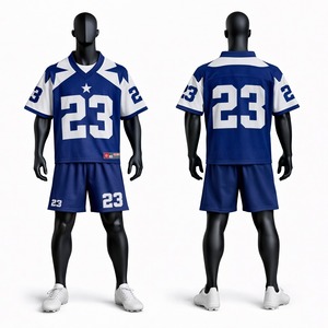 Conjunto de Camiseta y Pantalones Cortos de Fútbol Americano de Alta Calidad, Uniforme Deportivo Transpirable, Ropa de Equipo Personalizada para Entrenamientos y Partidos - Product Image 1