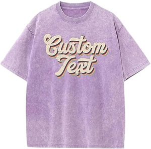 Camiseta de Hombre al por Mayor con Logotipo Personalizado, 100% Algodón, Lavado Ácido, Estilo Casual Holgado, Vintage, Hombros Caídos - Product Image 2