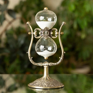 Unique Engraved Metal Hourglass Sand Timer <b>Clock</b> 60 Min Rotating Retro Hour Glass For Home Office Desk Decor Creative Gift - Product Image 2