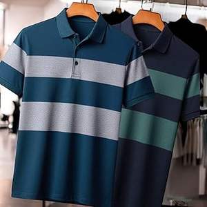 Polo Moderno y Elegante con Detalle de Rayas, Polo Casual para Hombre con Tela Suave al Tacto - Product Image 3