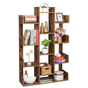 Libreria Moderna a 12 Ripiani a Forma di Albero per Casa, Ufficio e Hotel, Espositore per CD, Dischi e Libri con Elegante Design 'Vi' - Product Image 3