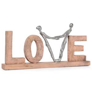 Hot Selling Modern Wooden LOVE Letters Sculpture With <b>Silver</b> Figurine On <b>Table</b> Shelf Home Decoration Display - Product Image 1