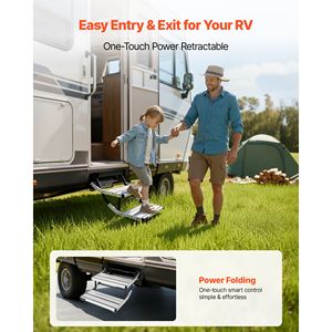 Escaleras Retráctiles Eléctricas de 2 Peldaños para Autocaravanas, Capacidad de Carga de 440 Libras, Escaleras Telescópicas Plegables de Aleación de Aluminio, Accesorios Exteriores para Autocaravanas - Product Image 2