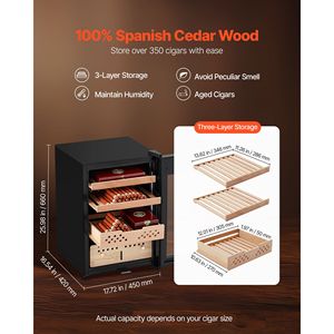 Humidor Elettrico per Sigari da 60L, 350 Pezzi, Raffreddamento a Compressore, Controllo Costante di Umidità e Temperatura per Uso Domestico - Product Image 4