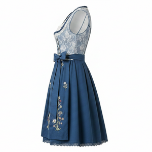 Robe Dirndl décontractée respirante à motif imprimé pour femme, nouvelle collection Oktoberfest, broderie allemande, unie, longueur genou, sans manches - Product Image 3