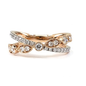 Bijoux fins 18k en or Rose massif en forme de croix, bague de fiançailles en diamant pour femmes, nouveau Design, offre spéciale - Product Image 1