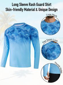Camisa de Pesca para Hombre al por Mayor, Protección Solar UV UPF 50+, Manga Larga, Secado Rápido, Estampado Tropical, Rendimiento en Exteriores - Product Image 3