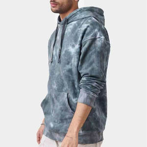 <b>Men's</b> Tie-Dye Hooded Sweatshirt Regular Fit Cotton Knitted Casual Autumn Wear With Front Pocket - Product Image 4