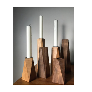 Portavelas de Madera Natural Hecho a Mano, Ecológico, con Diseño Clásico Vintage, Acabado Pulido - Portavelas de Madera de Lujo - Product Image 5