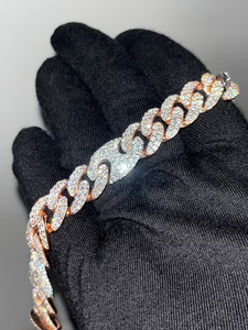 สร้อยข้อมือโมอิสซาไนต์แบบ Iced Out สไตล์ฮิปฮอปสุดหรู ประดับเพชรระยิบระยับ เหมาะสำหรับผู้ชายและผู้หญิง - Product Image 2