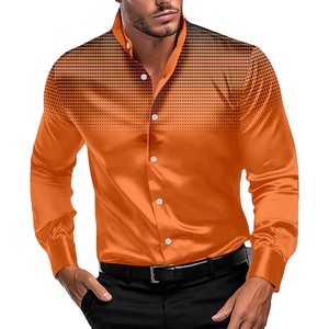 Camisa de Manga Larga con Cuello Alto y Estampado de Lunares Redondos para Hombre, Moda Masculina para Primavera, Verano y Otoño - Product Image 1