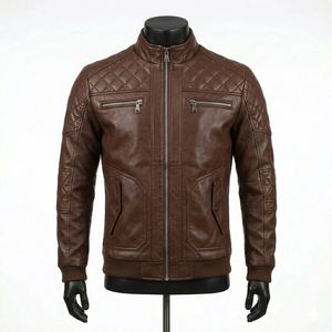 Veste en cuir sur mesure pour homme, style classique, cuir de vache véritable, logo personnalisé, OEM ODM, vente en gros, vêtements d'hiver - Product Image 1