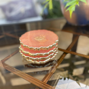 Sous-verres en résine faits main de qualité supérieure avec fleurs séchées pour table à manger, en gros - Product Image 1