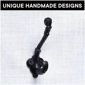 Handcrafted Black Iron Wall Mounted Hooks Decorative Coat & <b>Key</b> <b>Hangers</b> Rustic Metal Holder for Home Entryway Wholesale - Product Image 5