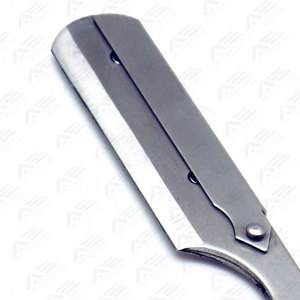 Rasoir de barbier à lame droite durable, couteau de rasage pliable orange, manche uni pour salon et usage professionnel - Product Image 5