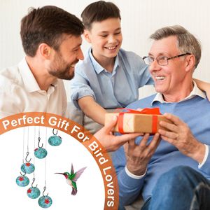 ที่ให้อาหารนกฮัมมิงเบิร์ดแบบแขวนกลางแจ้งพร้อมกระดิ่งลม ป้องกันมดและผึ้ง ตกแต่งสวนสวยสำหรับตกแต่งลานบ้านและสวนหลังบ้าน - Product Image 6