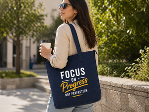 AMANI 300GSM Solid Navy Blue <b>Canvas</b> <b>Tote</b> Bag Large Capacity Eco Friendly Reusable Custom Logo Zip Closure Heavy Duty - Product Image 2