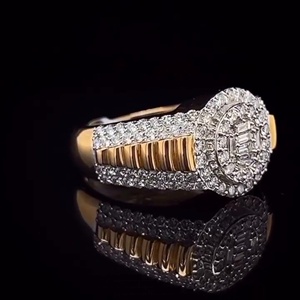 Anillo de Plata 925 con Moissanita, Estilo Hip Hop, Chapado en Oro de Dos Tonos, con Incrustaciones de Circonitas, para Hombre y Mujer, Joyería para Compromiso y Fiestas - Product Image 2